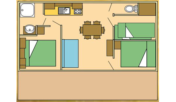 Plan du Chalet Alizé Camping le Garoustel Cantal en Auvergne